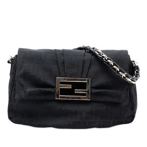 Pre-Loved Fendi Zucca Canvas Mia Flap Shoulder Bag